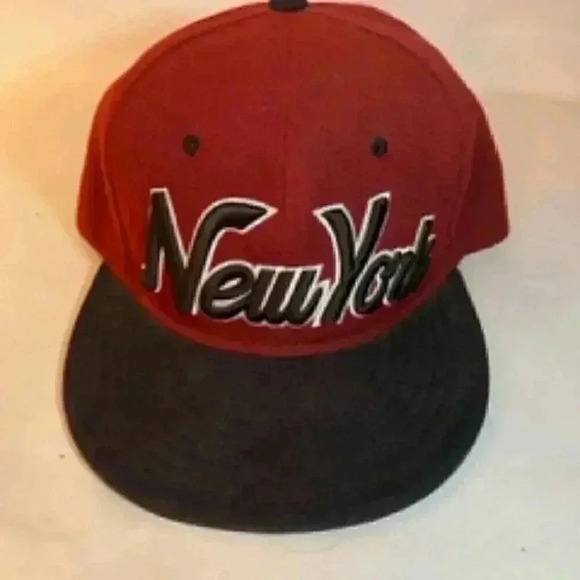 Adult Flat Bill Urban New York Hip Hop Baseball Hat Snap Back Cap EUC - Picture 1 of 9